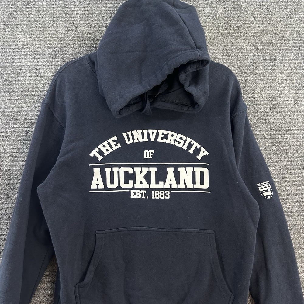 The University of Auckland Hoodie Sweatshirt Medium Navy/White Campus Store RARE